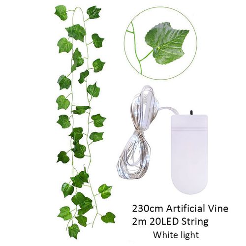 CYZIWEI 2.3m Ivy Vine with LED String Lights for Stunning Home Decor