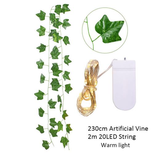 CYZIWEI 2.3m Ivy Vine with LED String Lights for Stunning Home Decor