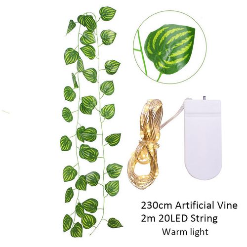 CYZIWEI 2.3m Ivy Vine with LED String Lights for Stunning Home Decor