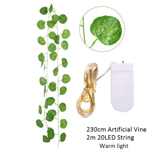 CYZIWEI 2.3m Ivy Vine with LED String Lights for Stunning Home Decor