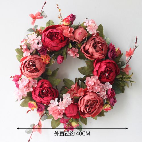 Handmade Silk Flower Ring - Elegant Decoration - 40cm Round Design
