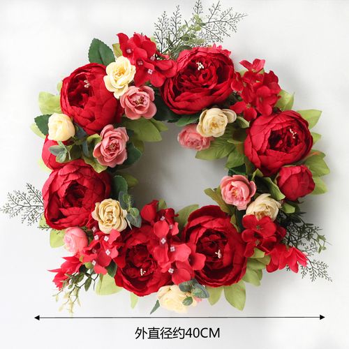 Handmade Silk Flower Ring - Elegant Decoration - 40cm Round Design