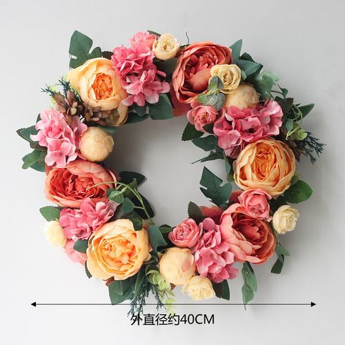 Handmade Silk Flower Ring - Elegant Decoration - 40cm Round Design