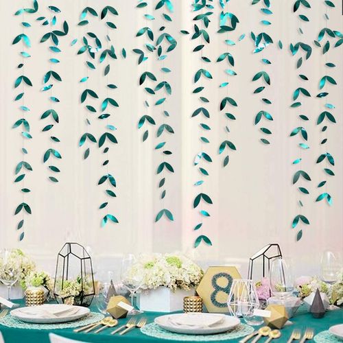 Dark Emerald Green Leaf Garland - 4M Eco-Friendly Decoration Banner