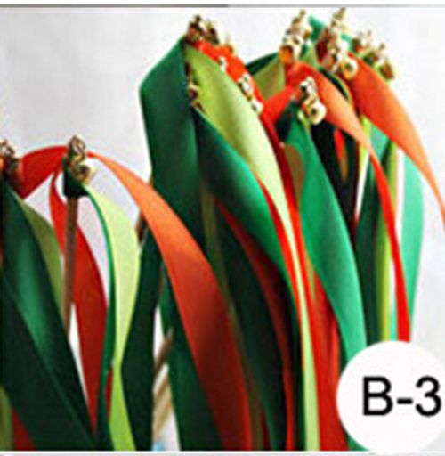 Colourful Ribbon Wedding Wands with Bells for Elegant Decorations