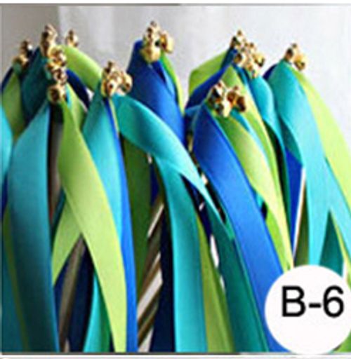 Colourful Ribbon Wedding Wands with Bells for Elegant Decorations