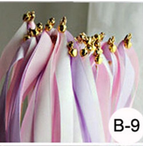 Colourful Ribbon Wedding Wands with Bells for Elegant Decorations