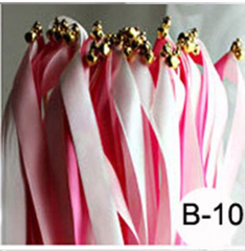 Colourful Ribbon Wedding Wands with Bells for Elegant Decorations