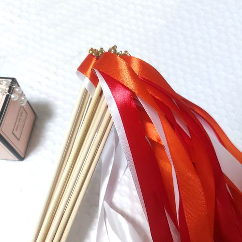 Colourful Ribbon Wedding Wands with Bells for Elegant Decorations