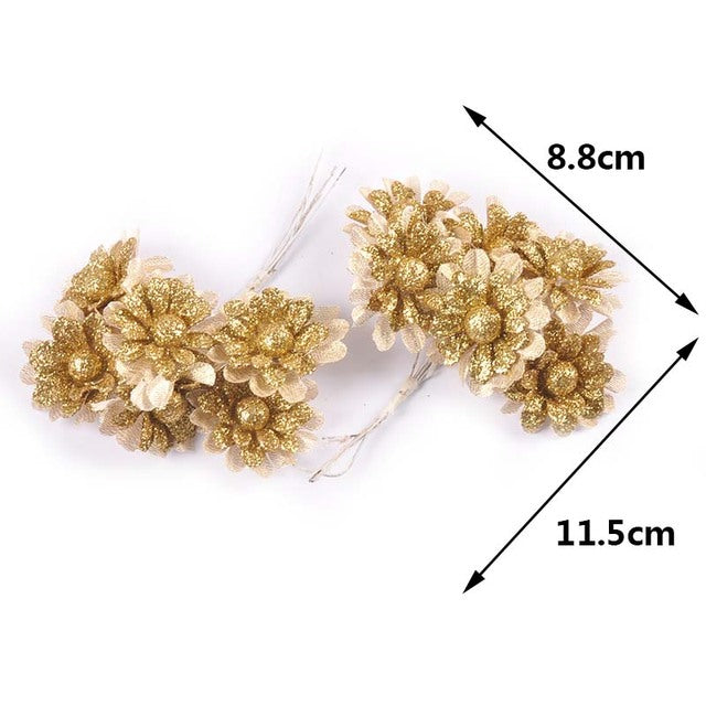 Mini Silk Flower Bouquet - Decorative Gift Box & Wreath Supplies