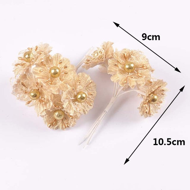 Mini Silk Flower Bouquet - Decorative Gift Box & Wreath Supplies