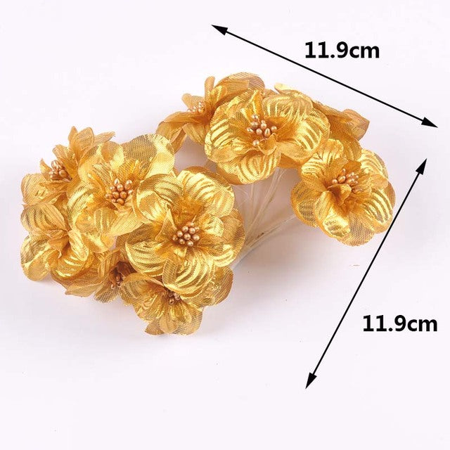Mini Silk Flower Bouquet - Decorative Gift Box & Wreath Supplies