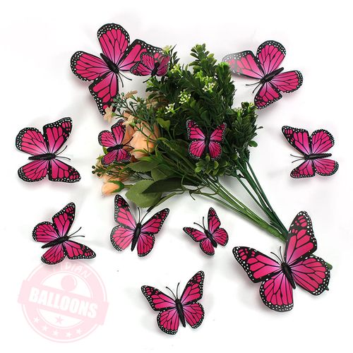 12pcs PVC Monarch Butterfly Decor for Weddings & Parties - Creative Decoration