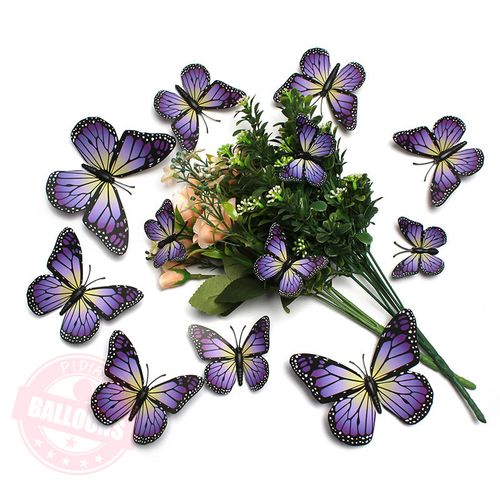 12pcs PVC Monarch Butterfly Decor for Weddings & Parties - Creative Decoration
