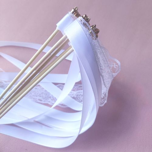 Colourful Ribbon Wedding Wands with Bells for Elegant Decorations