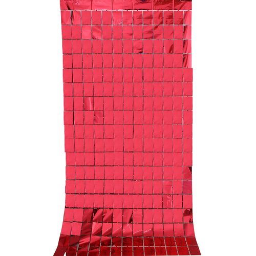Casino Party Curtain Red & Black Foil for Event Decor - Sequin Backdrop