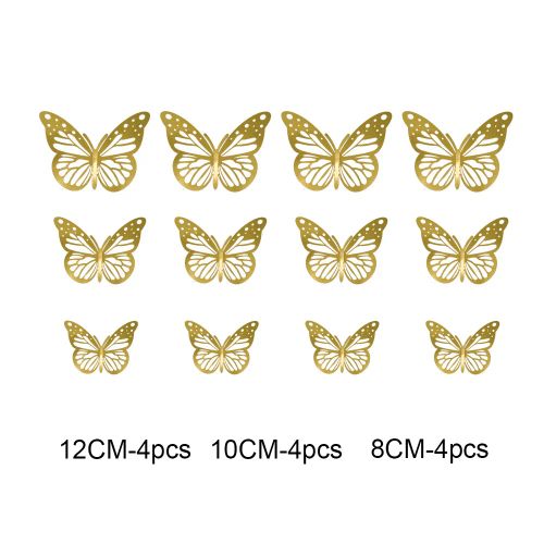 Elegant Rose Gold 3D Butterfly Ornaments for Romantic Home Decor