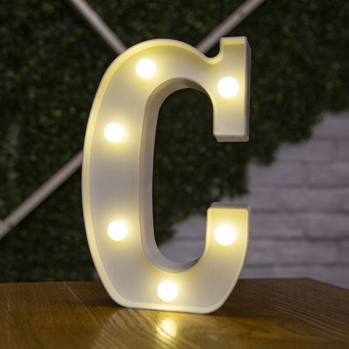 LED Decorative Letter Lamp - Warm White Light for Festive Occasions
