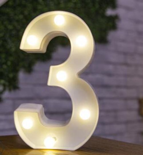LED Decorative Letter Lamp - Warm White Light for Festive Occasions