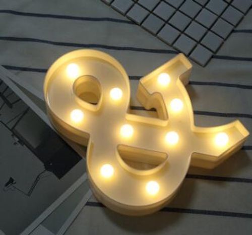LED Decorative Letter Lamp - Warm White Light for Festive Occasions