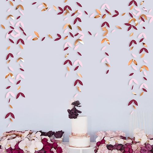 Dark Emerald Green Leaf Garland - 4M Eco-Friendly Decoration Banner