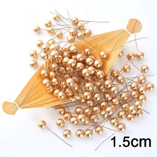 QIANHUAYU Colourful Pearl Stamens for DIY Flower Decorations - 50/200 Pcs