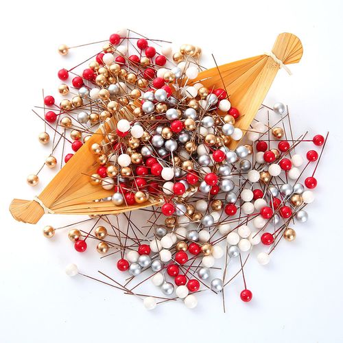QIANHUAYU Colourful Pearl Stamens for DIY Flower Decorations - 50/200 Pcs