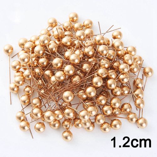 QIANHUAYU Colourful Pearl Stamens for DIY Flower Decorations - 50/200 Pcs