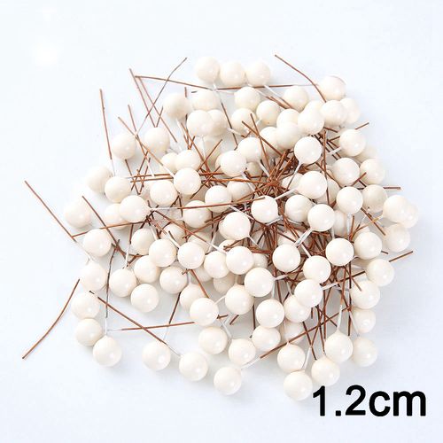 QIANHUAYU Colourful Pearl Stamens for DIY Flower Decorations - 50/200 Pcs