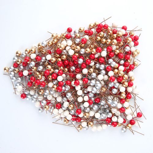 QIANHUAYU Colourful Pearl Stamens for DIY Flower Decorations - 50/200 Pcs