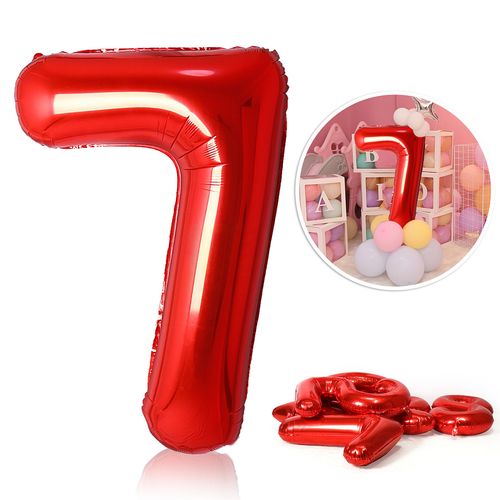 40-Inch Red Number Foil Balloons for Birthday & Party Celebrations