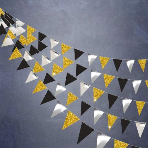 3M Rose Gold Paper Bunting Flags for Wedding Decorations & Celebrations