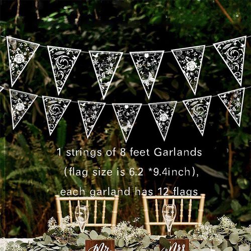 3M Rose Gold Paper Bunting Flags for Wedding Decorations & Celebrations