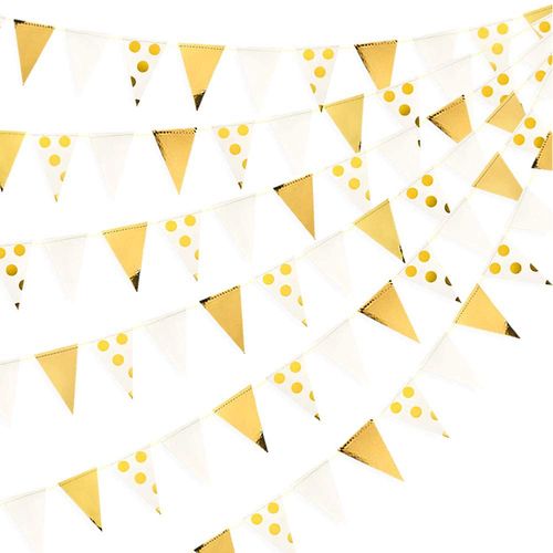 3M Rose Gold Paper Bunting Flags for Wedding Decorations & Celebrations