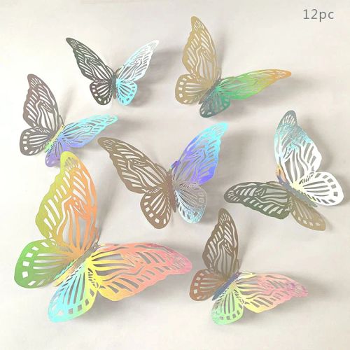 Elegant Rose Gold 3D Butterfly Ornaments for Romantic Home Decor