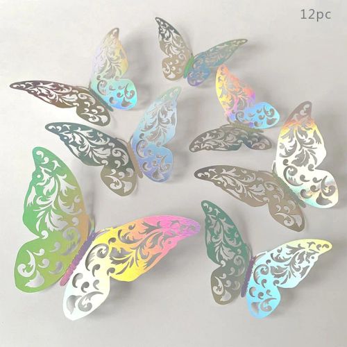 Elegant Rose Gold 3D Butterfly Ornaments for Romantic Home Decor