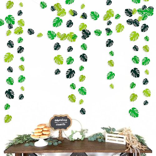 Dark Emerald Green Leaf Garland - 4M Eco-Friendly Decoration Banner