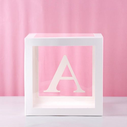 FENGRISE Transparent Alphabet Balloon Box for Birthday & Party Decor