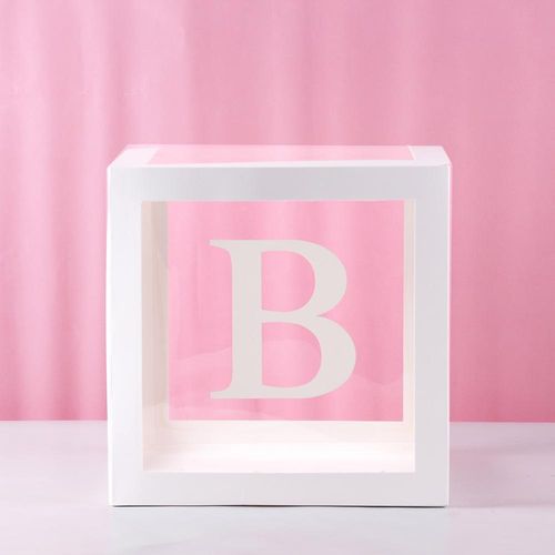 FENGRISE Transparent Alphabet Balloon Box for Birthday & Party Decor