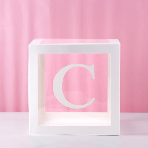 FENGRISE Transparent Alphabet Balloon Box for Birthday & Party Decor