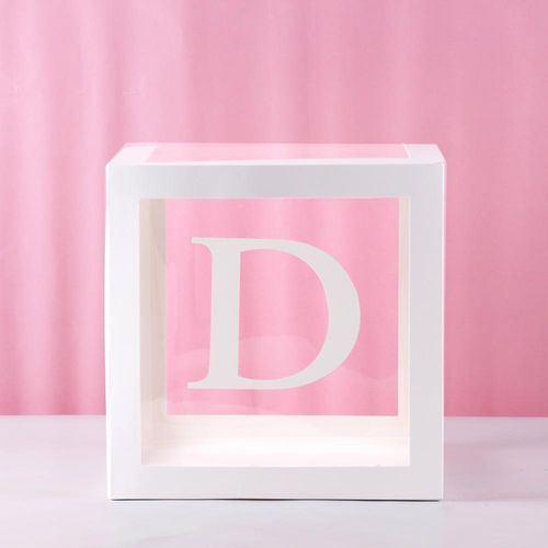 FENGRISE Transparent Alphabet Balloon Box for Birthday & Party Decor