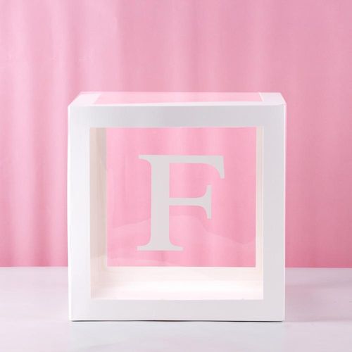 FENGRISE Transparent Alphabet Balloon Box for Birthday & Party Decor