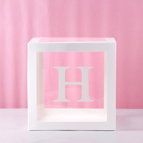 FENGRISE Transparent Alphabet Balloon Box for Birthday & Party Decor