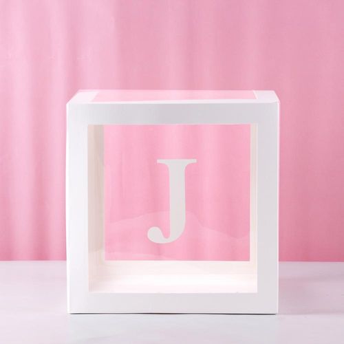FENGRISE Transparent Alphabet Balloon Box for Birthday & Party Decor