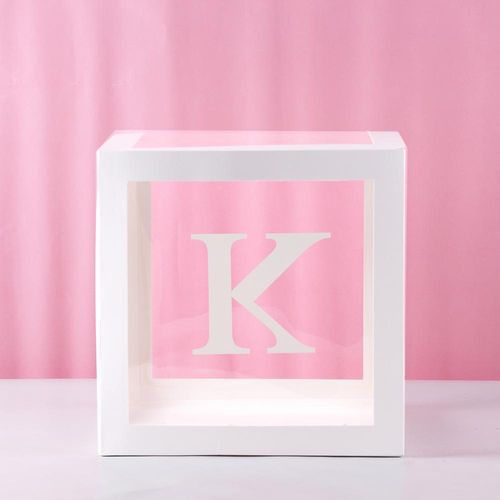 FENGRISE Transparent Alphabet Balloon Box for Birthday & Party Decor