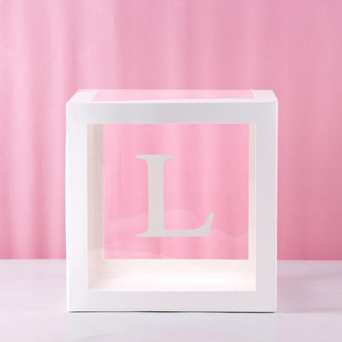 FENGRISE Transparent Alphabet Balloon Box for Birthday & Party Decor