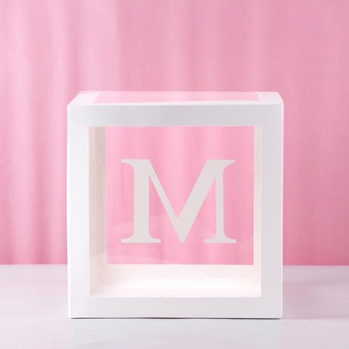 FENGRISE Transparent Alphabet Balloon Box for Birthday & Party Decor