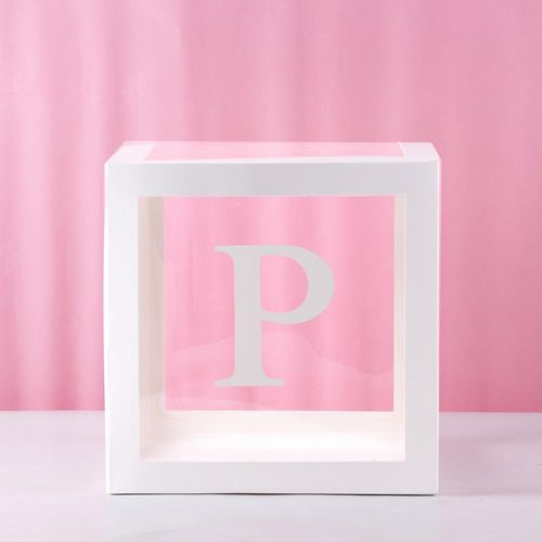 FENGRISE Transparent Alphabet Balloon Box for Birthday & Party Decor