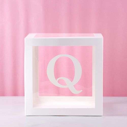 FENGRISE Transparent Alphabet Balloon Box for Birthday & Party Decor
