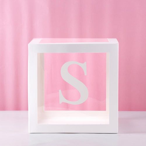 FENGRISE Transparent Alphabet Balloon Box for Birthday & Party Decor
